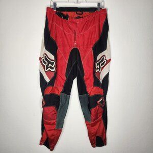 Fox Racing 180 Motocross Pants Mens 36 Red Black MX Off Road ATV Leather Knees
